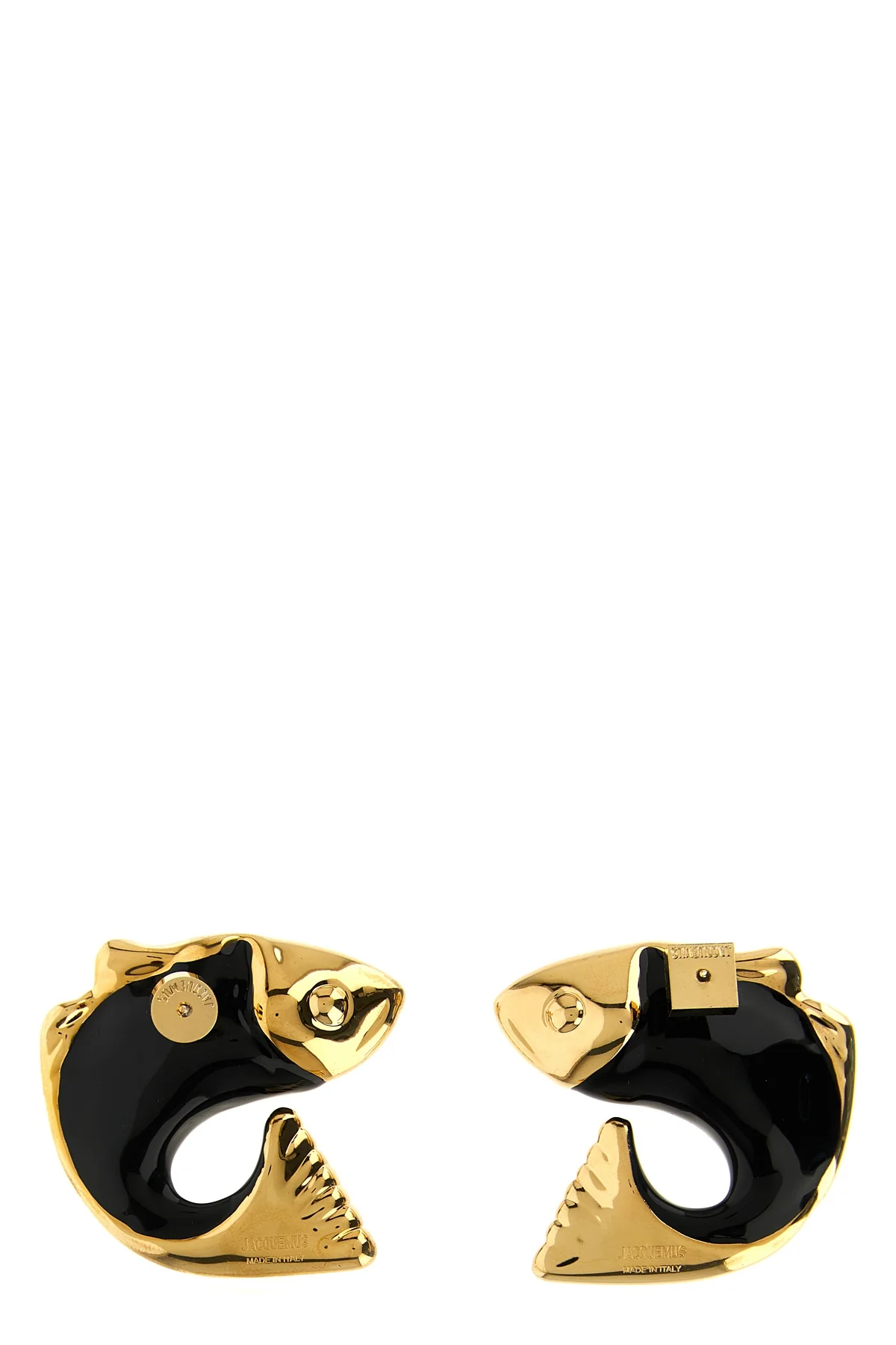 the jacquemus les boucles poisson earrings feature a distinctive sculptural si