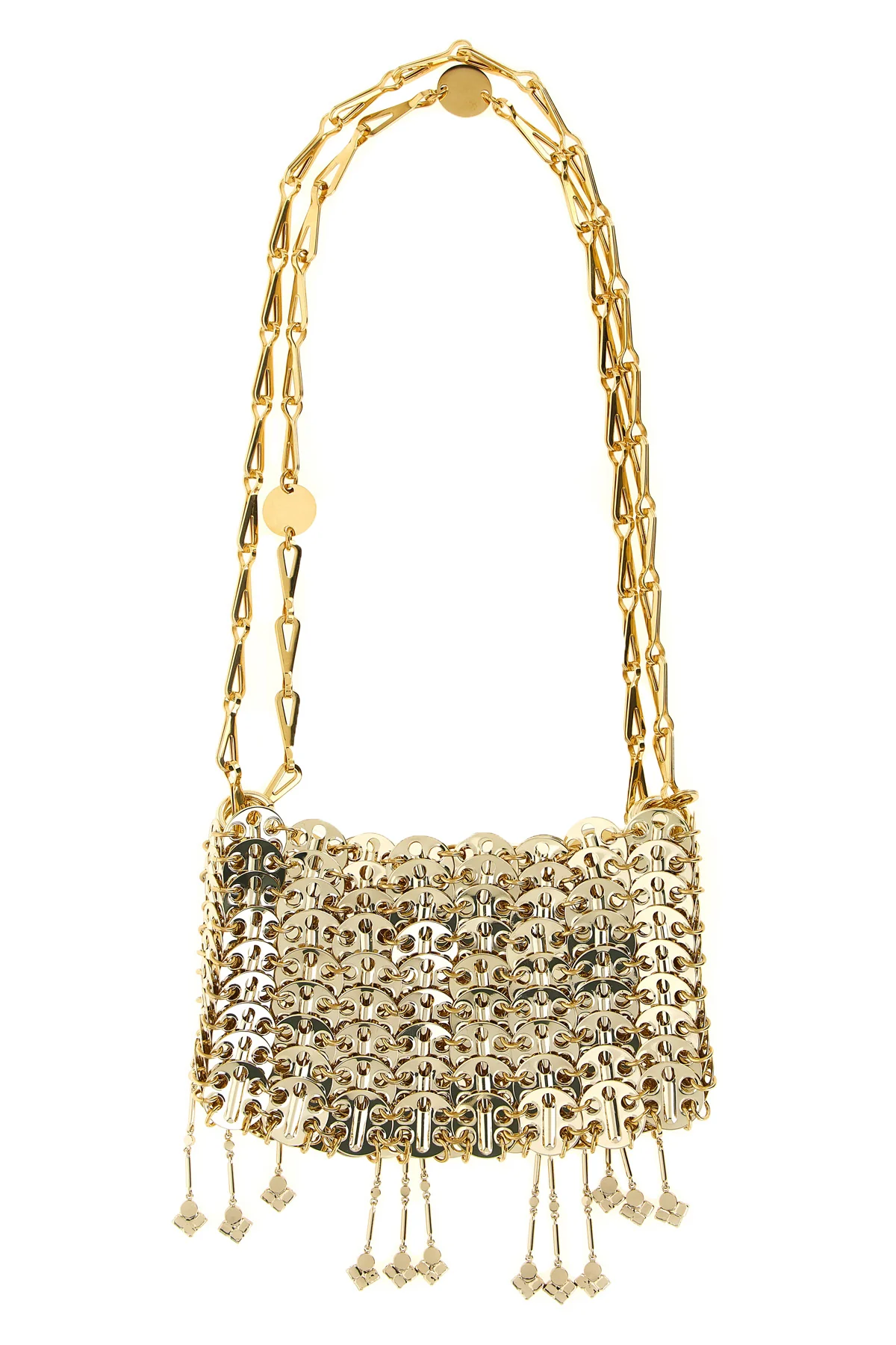 RABANNE OS the rabanne 1969 nano shoulder bag is made through an intricate metal mesh const