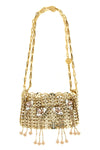 the rabanne 1969 nano shoulder bag is made through an intricate metal mesh const