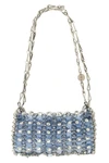 the rabanne 1969 nano shoulder bag reinterprets the iconic shape of the brand th