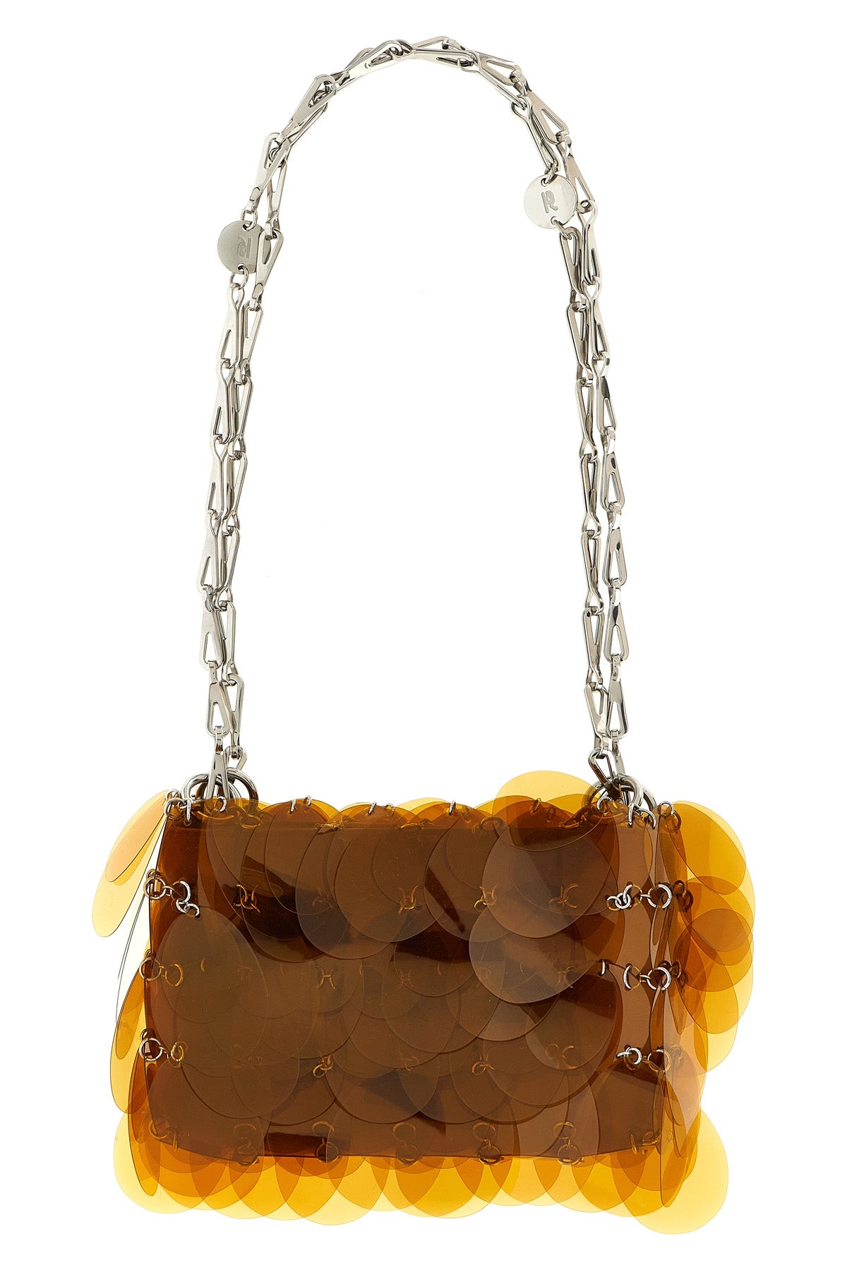 RABANNE OS kaki sparkle nano fabric shoulder bag