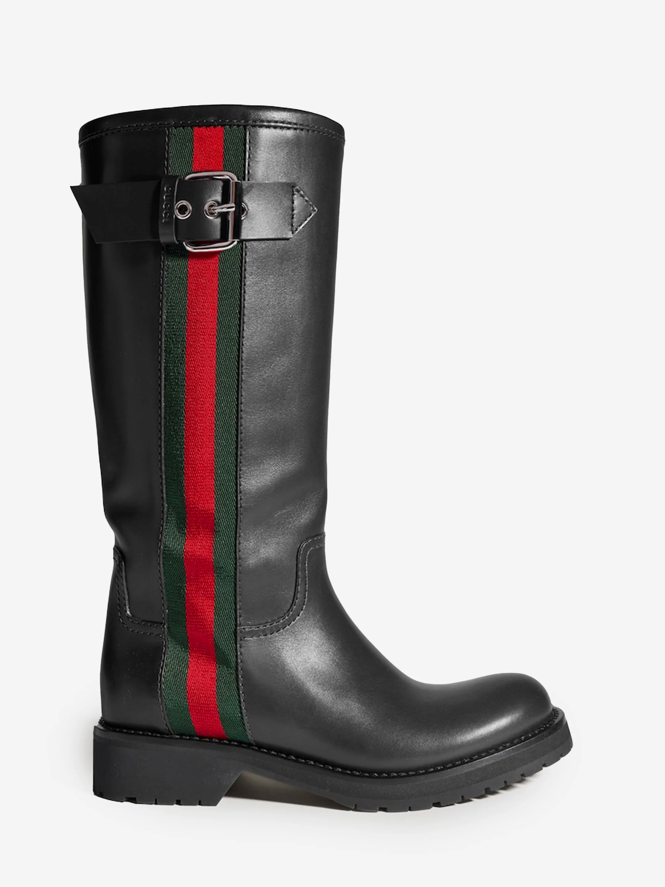 GUCCI 36 biker boots with web