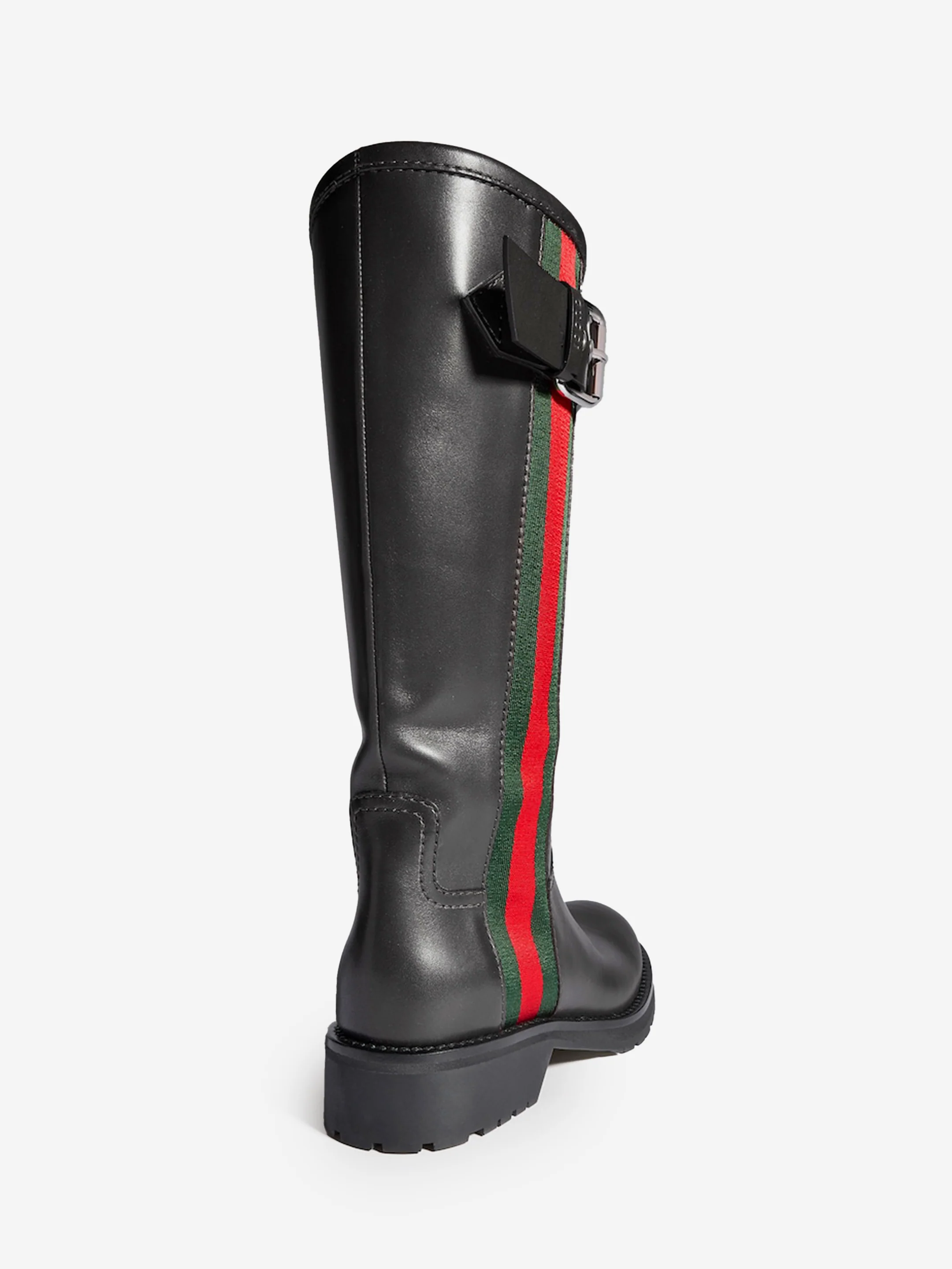 GUCCI 36 biker boots with web