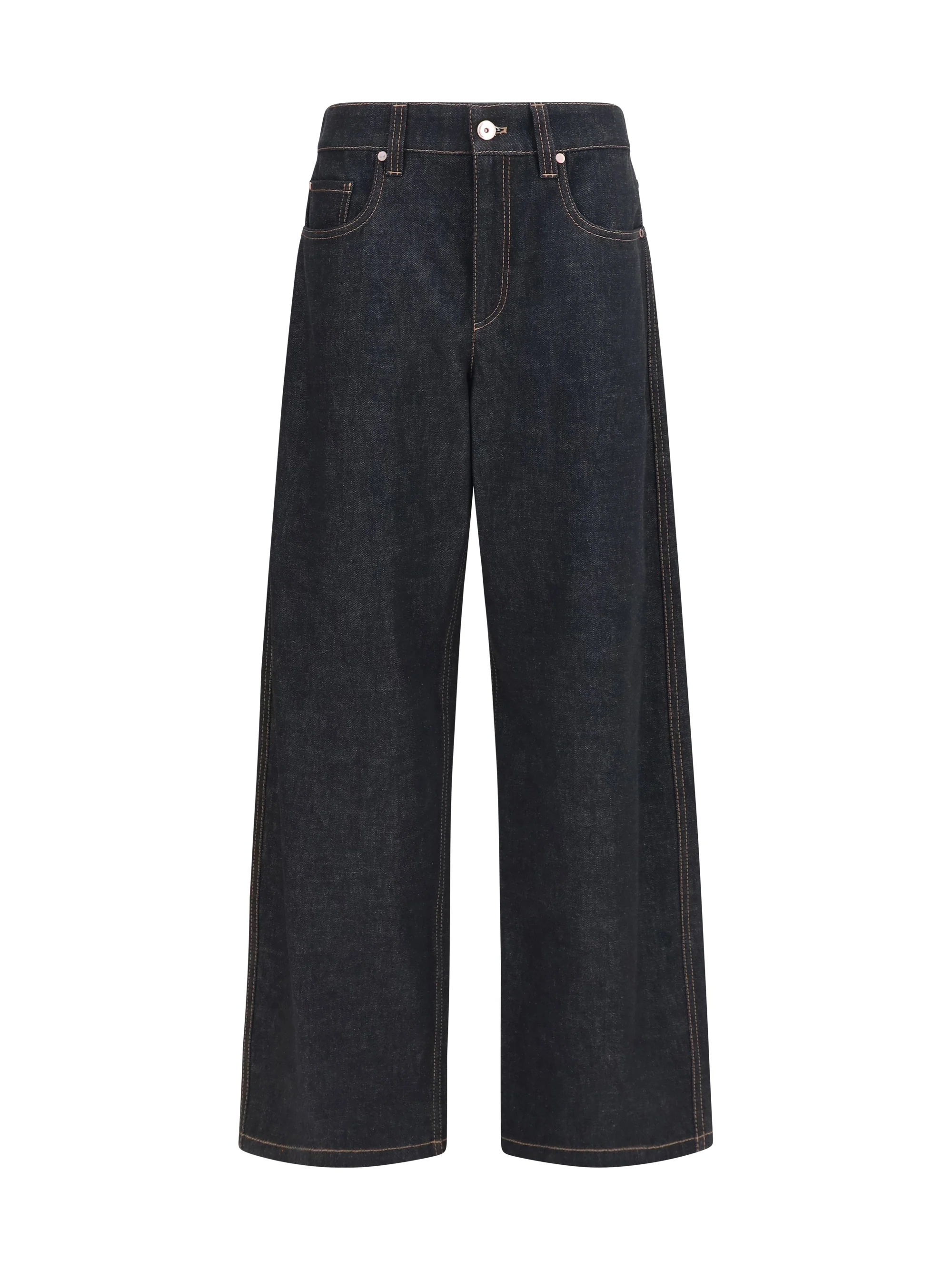 straight-leg denim jeans