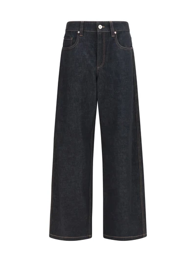 straight-leg denim jeans