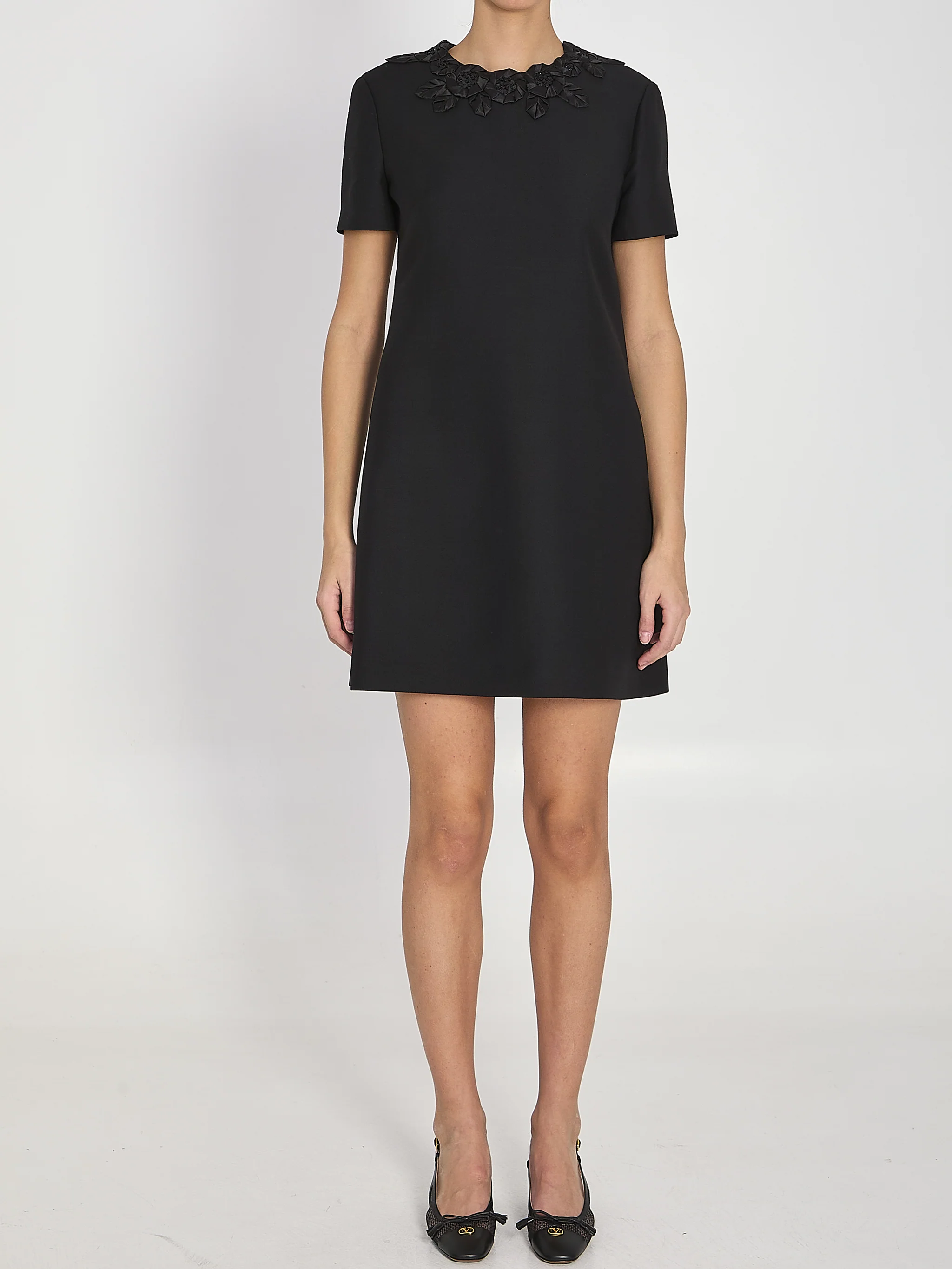 short dress with embroidery