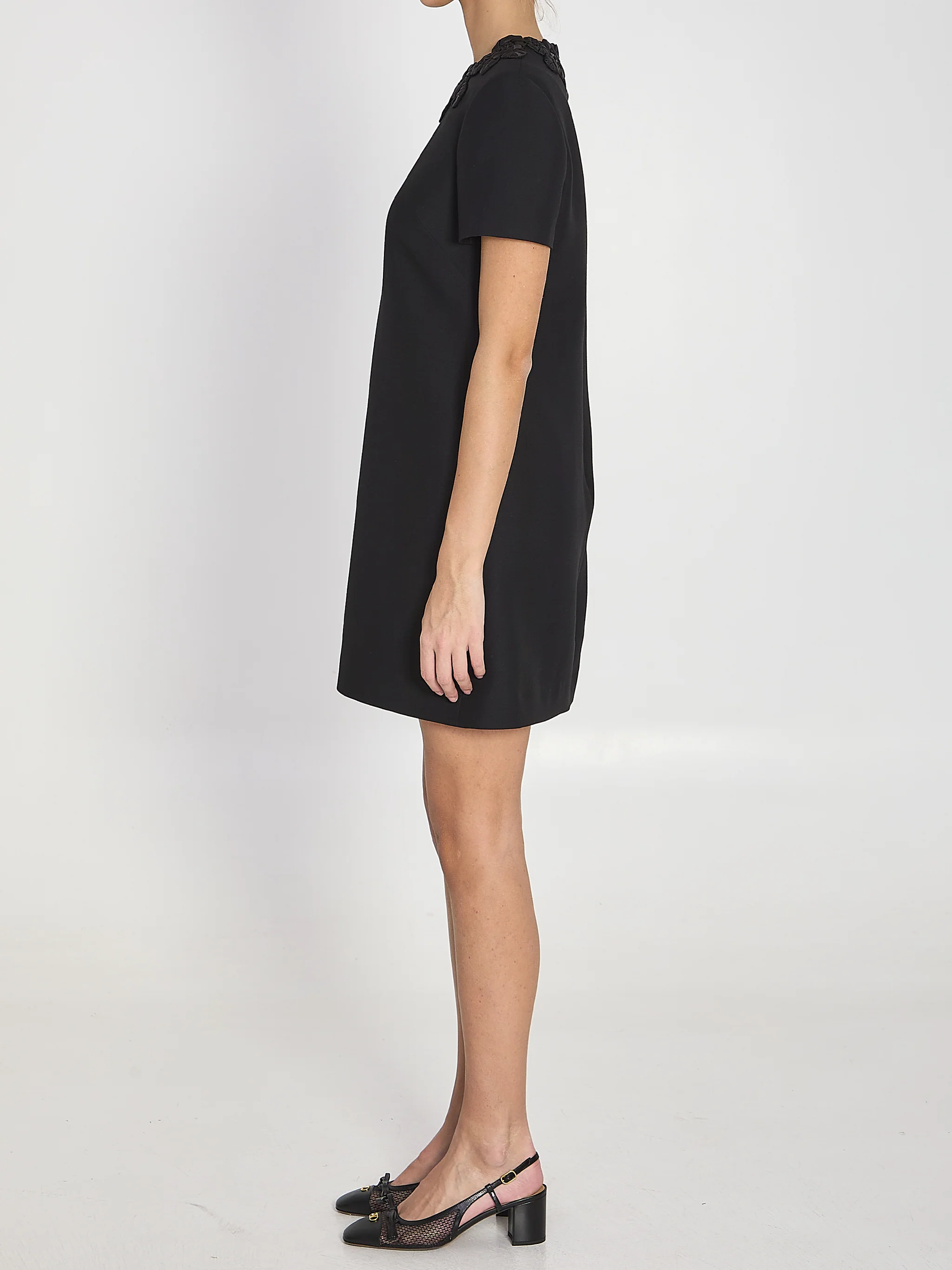 short dress with embroidery