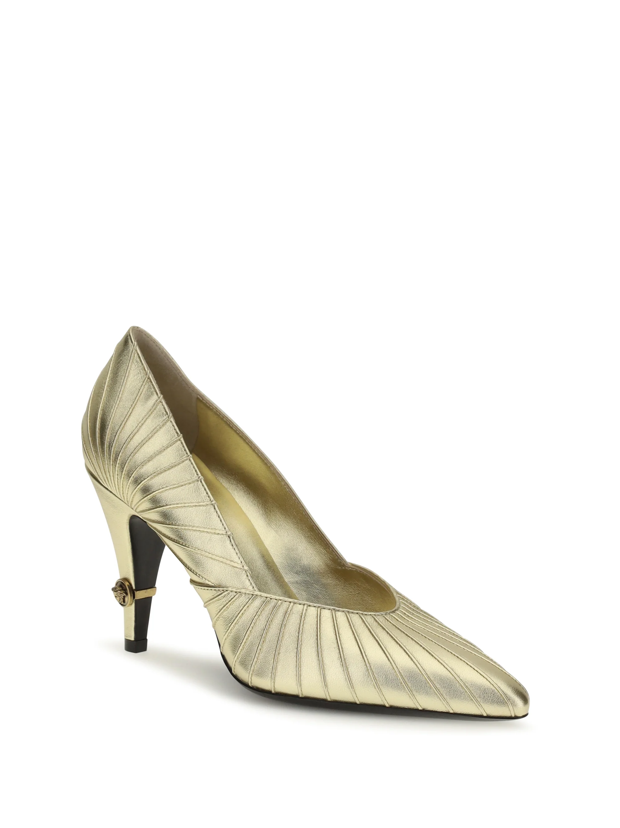 metallic leather pumps