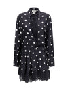 polka dot lace dress with drawstring