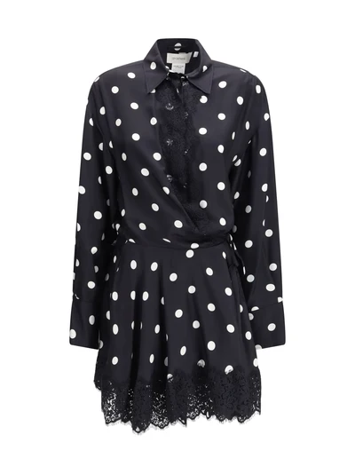 polka dot lace dress with drawstring