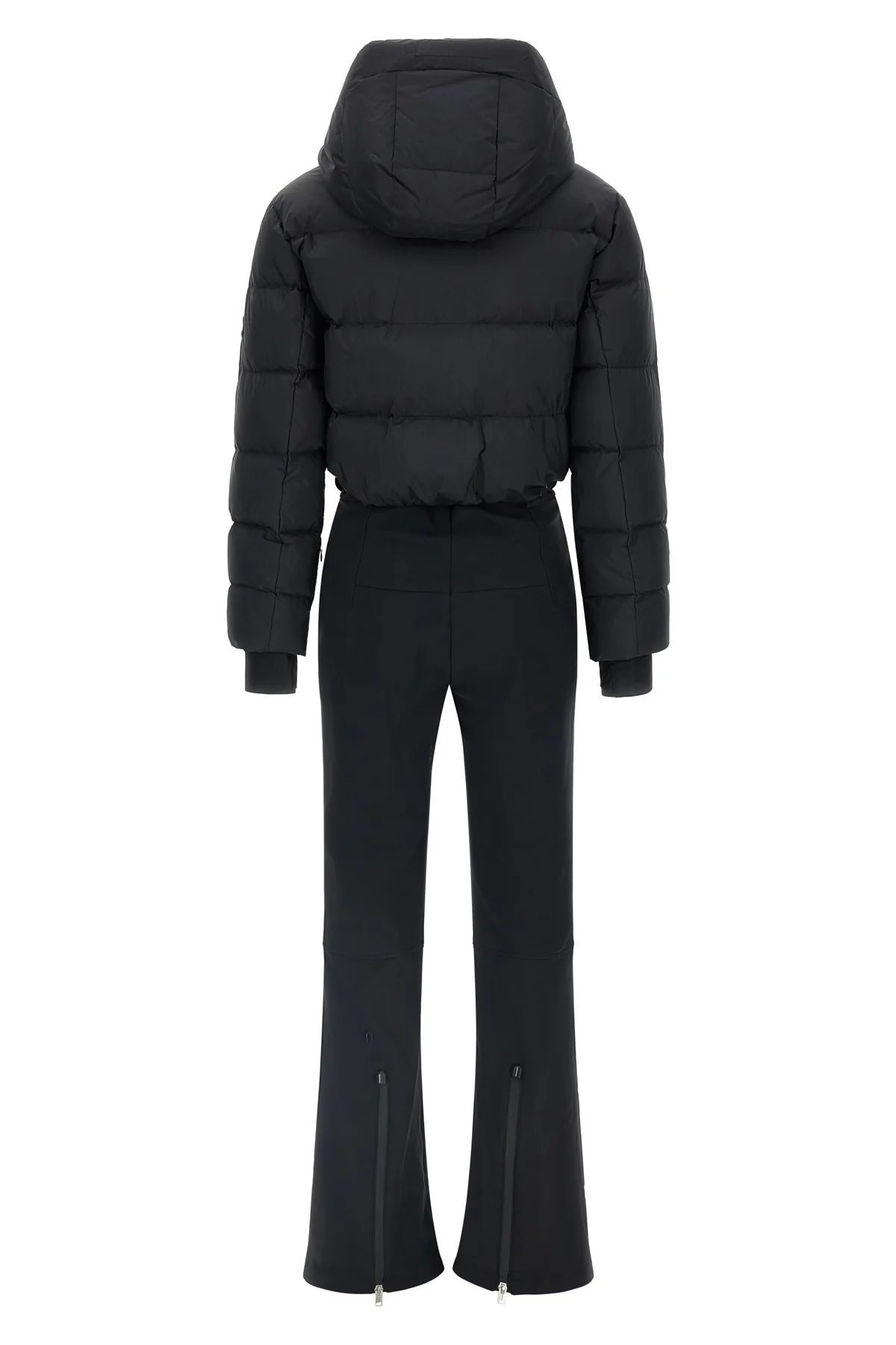 the yves salomon interno in visone ski suit features a hybrid construction in