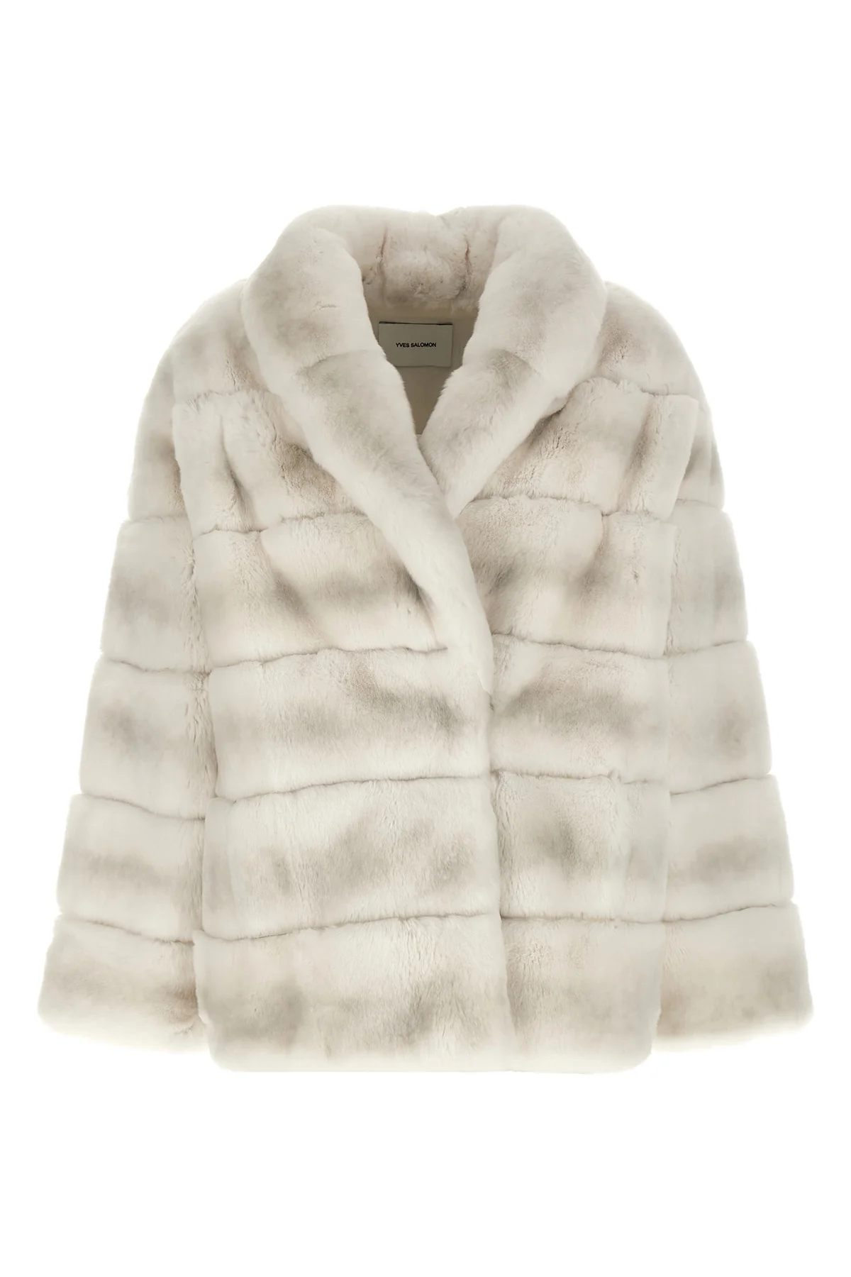 the yves salomon jacket in fine rabbit fur is distinguished by a sophisticated q