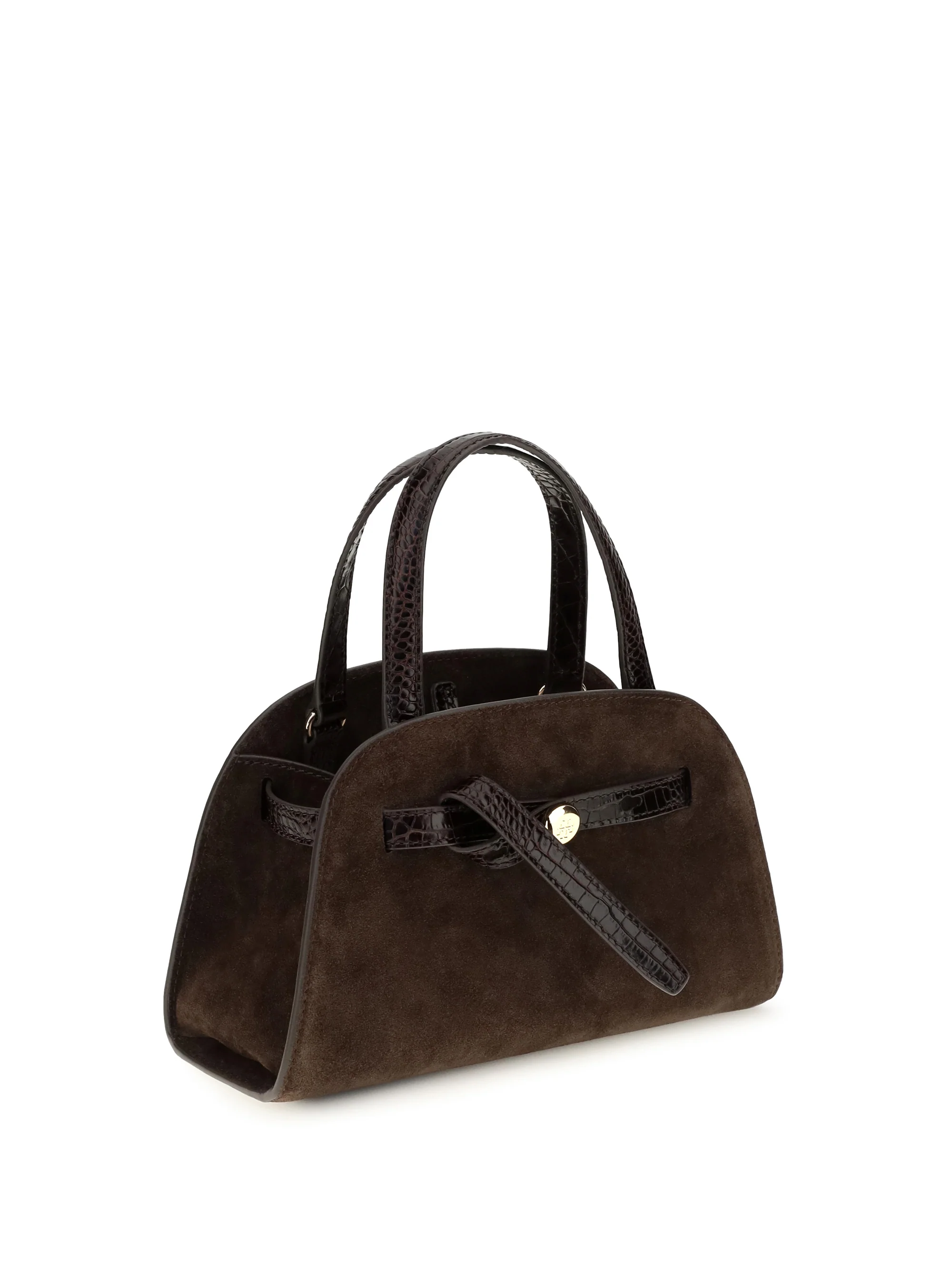 TORY BURCH OS small romy suede top handle bag
