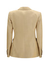 renegade charmer double-breasted linen-blend blazer
