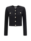 round-neck viscose cardigan