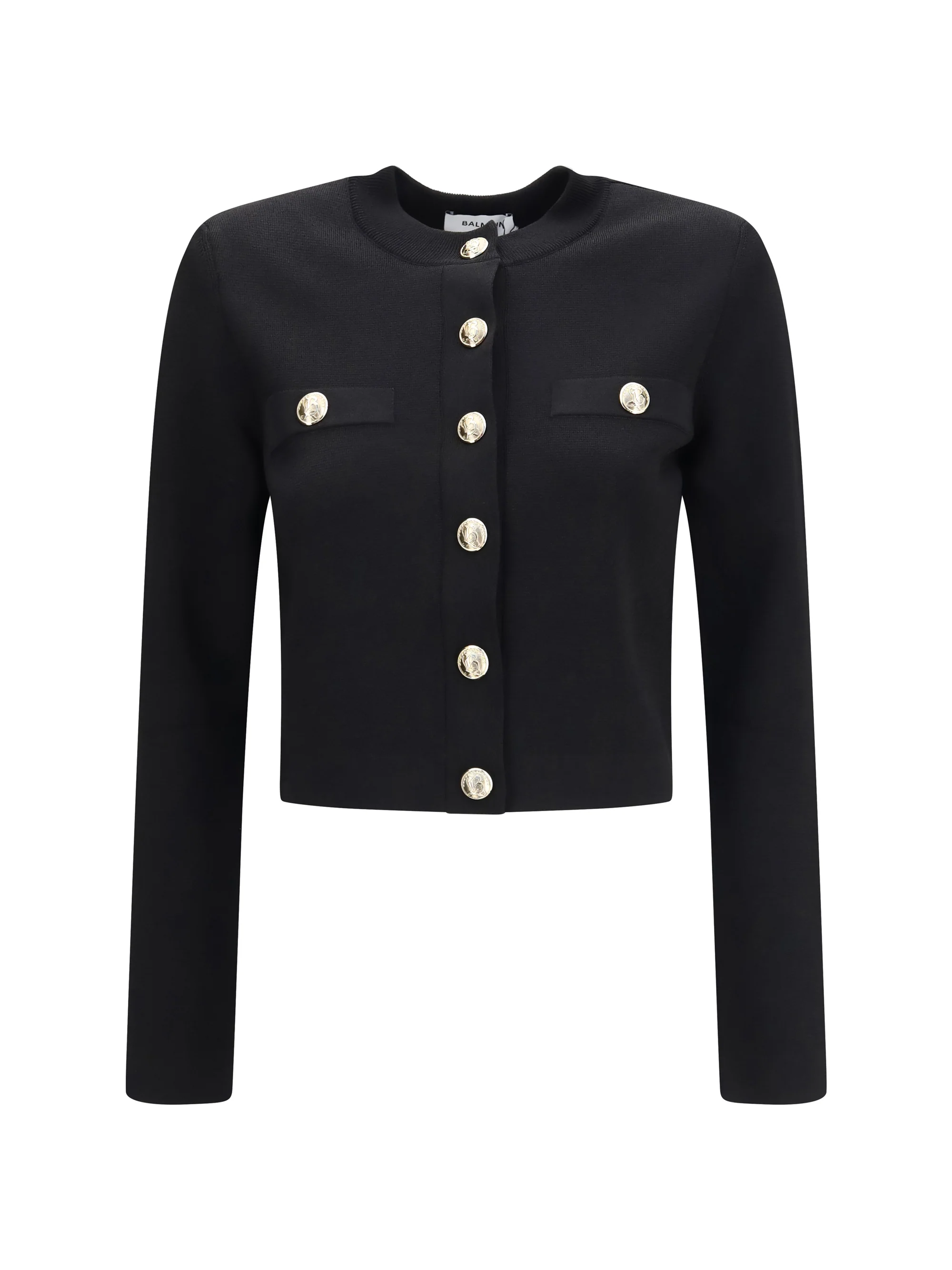 round-neck viscose cardigan