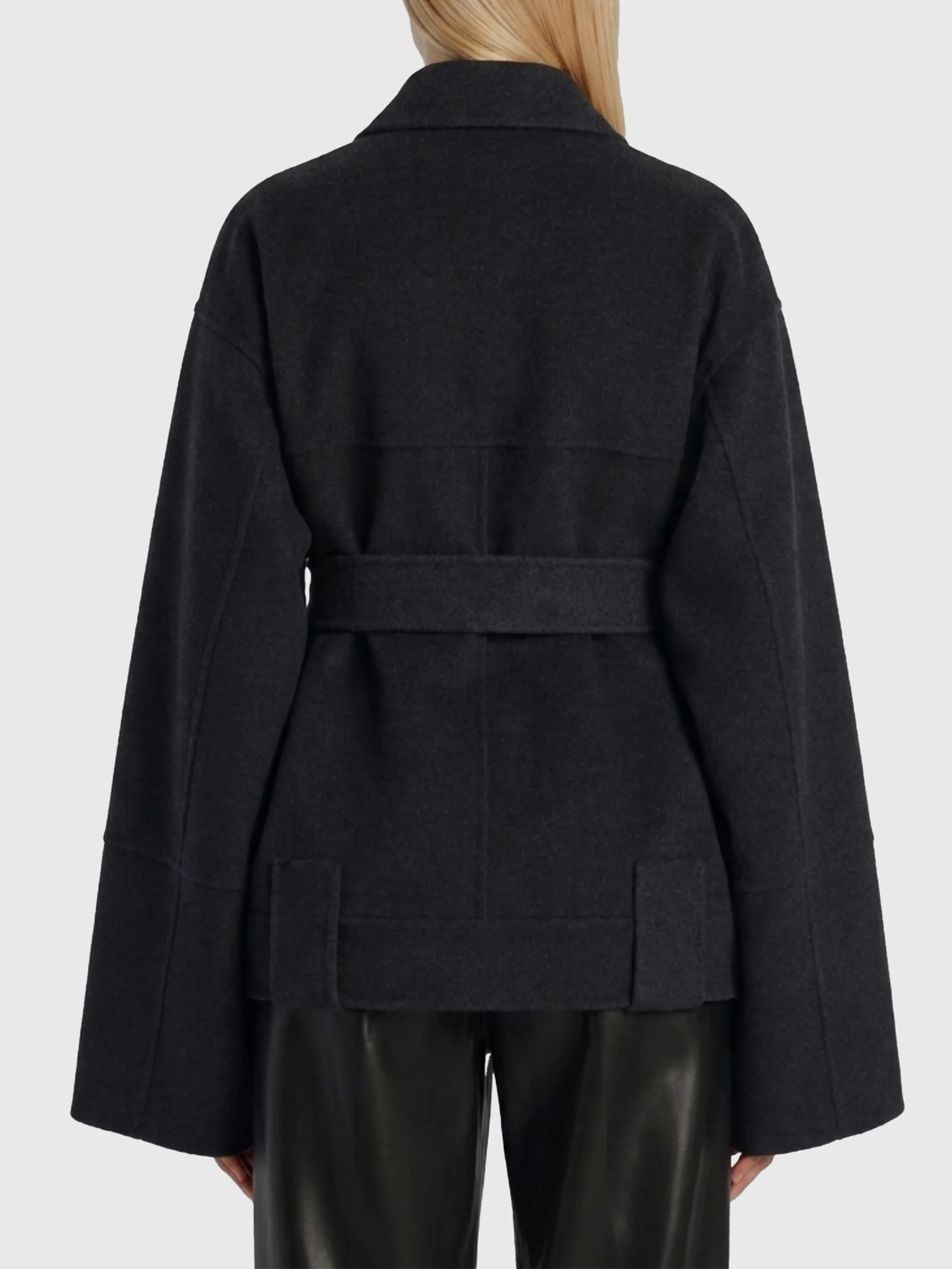KHAITE S alder charcoal coat