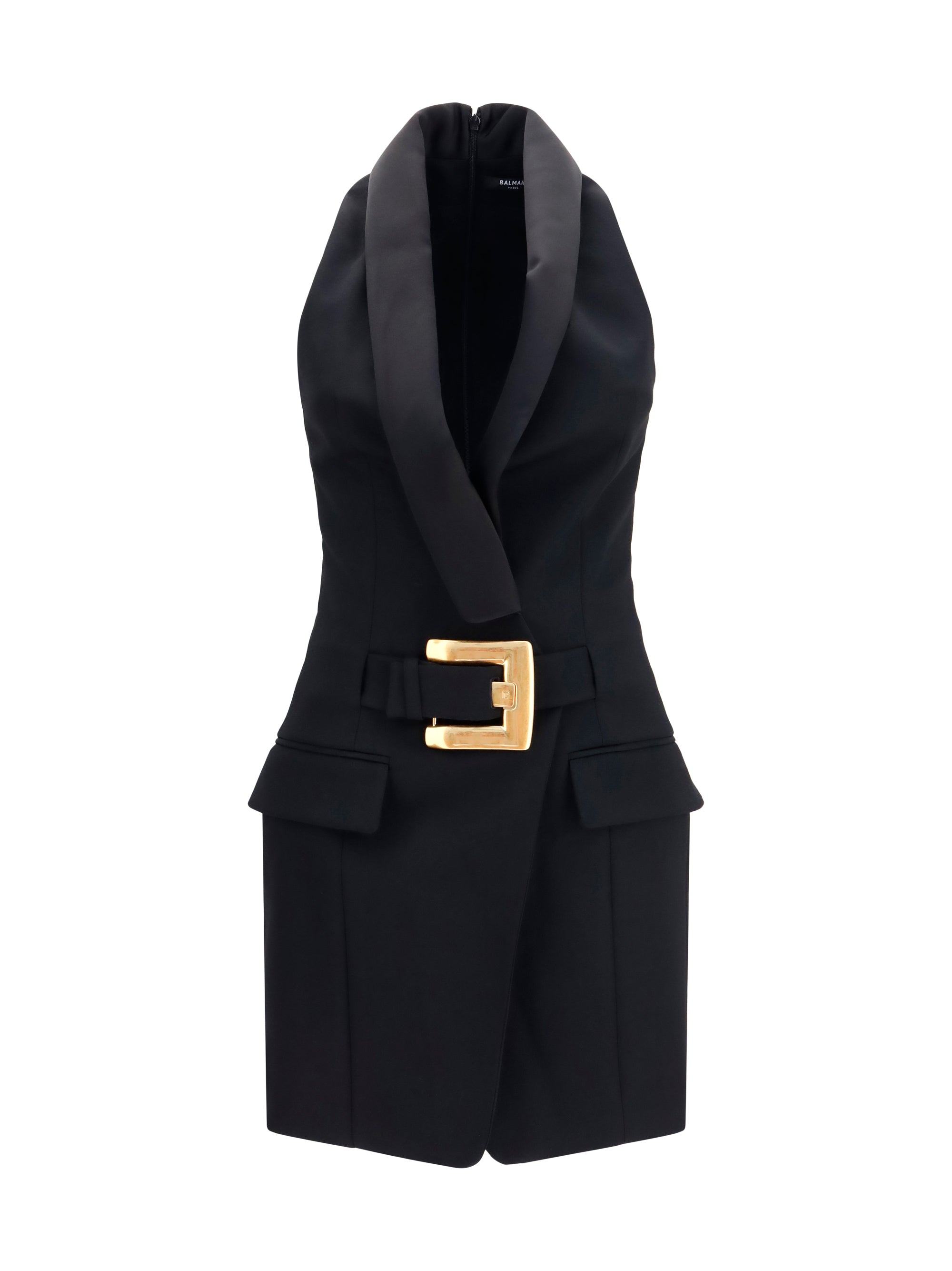 BALMAIN 34 grain de poudre belted dress