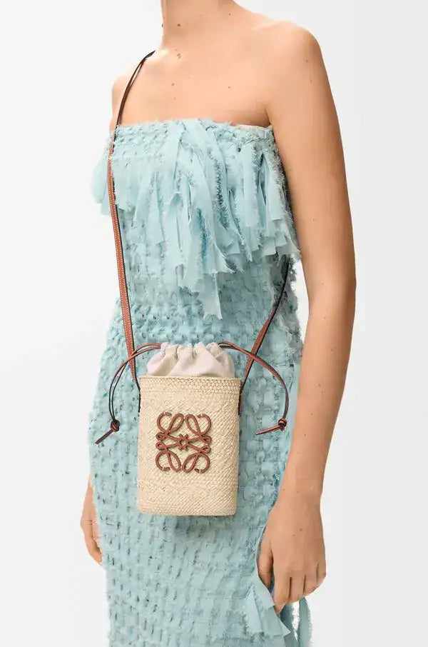 Square Pocket Anagram Raffia Bag