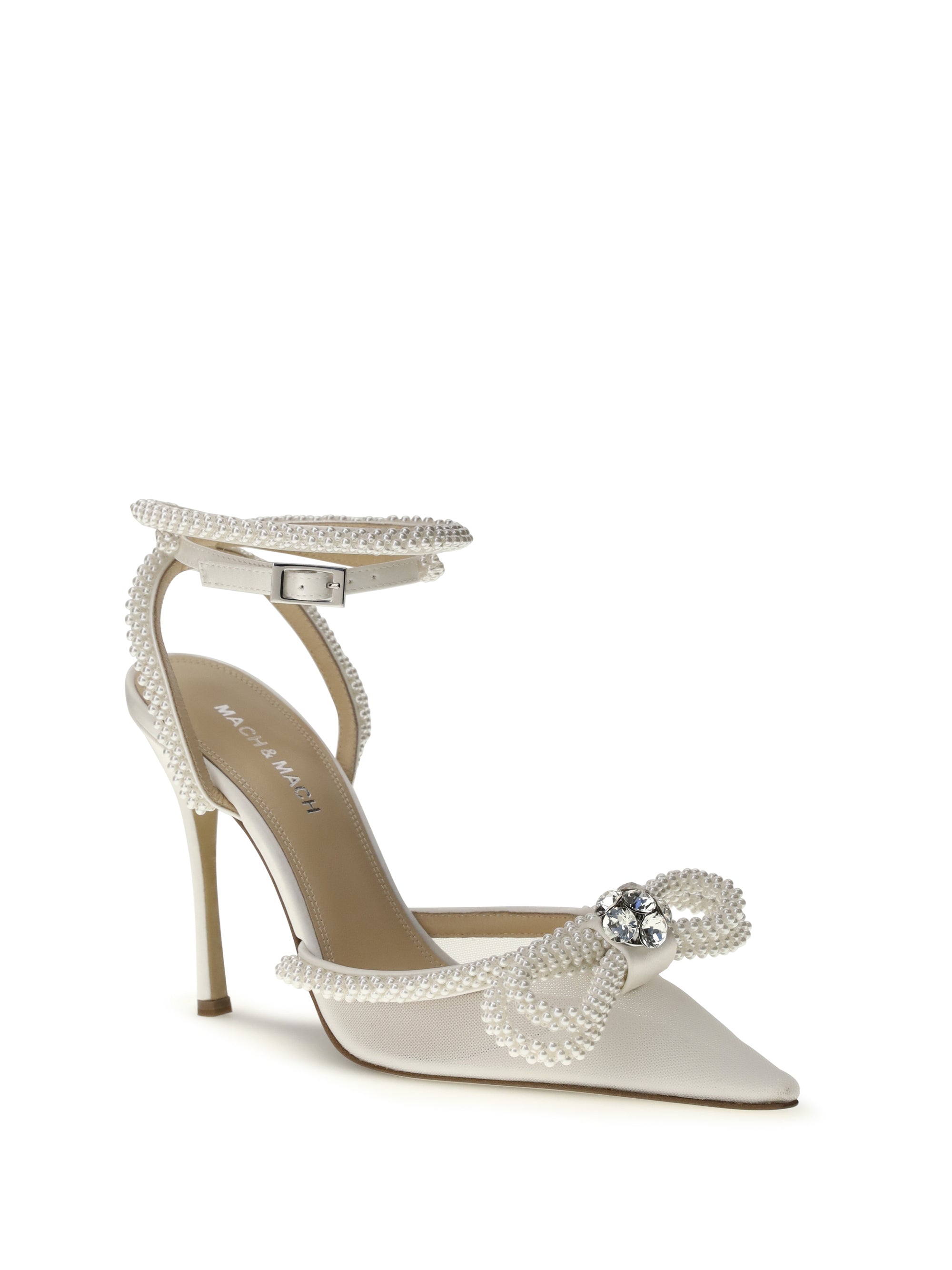 MACH amp; MACH 36 double bow satin pumps