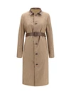 reversible cotton gabardine and cashmere pied-de-poule trench coat