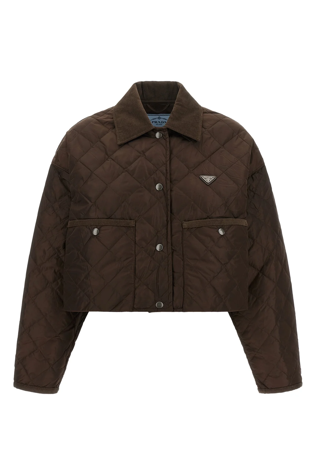 PRADA 38 prada cropped blouson defines a new functional aesthetic through compact volumes