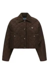 prada cropped blouson defines a new functional aesthetic through compact volumes
