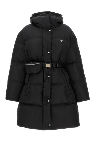 the prada re-nylon down jacket combines functional aesthetics