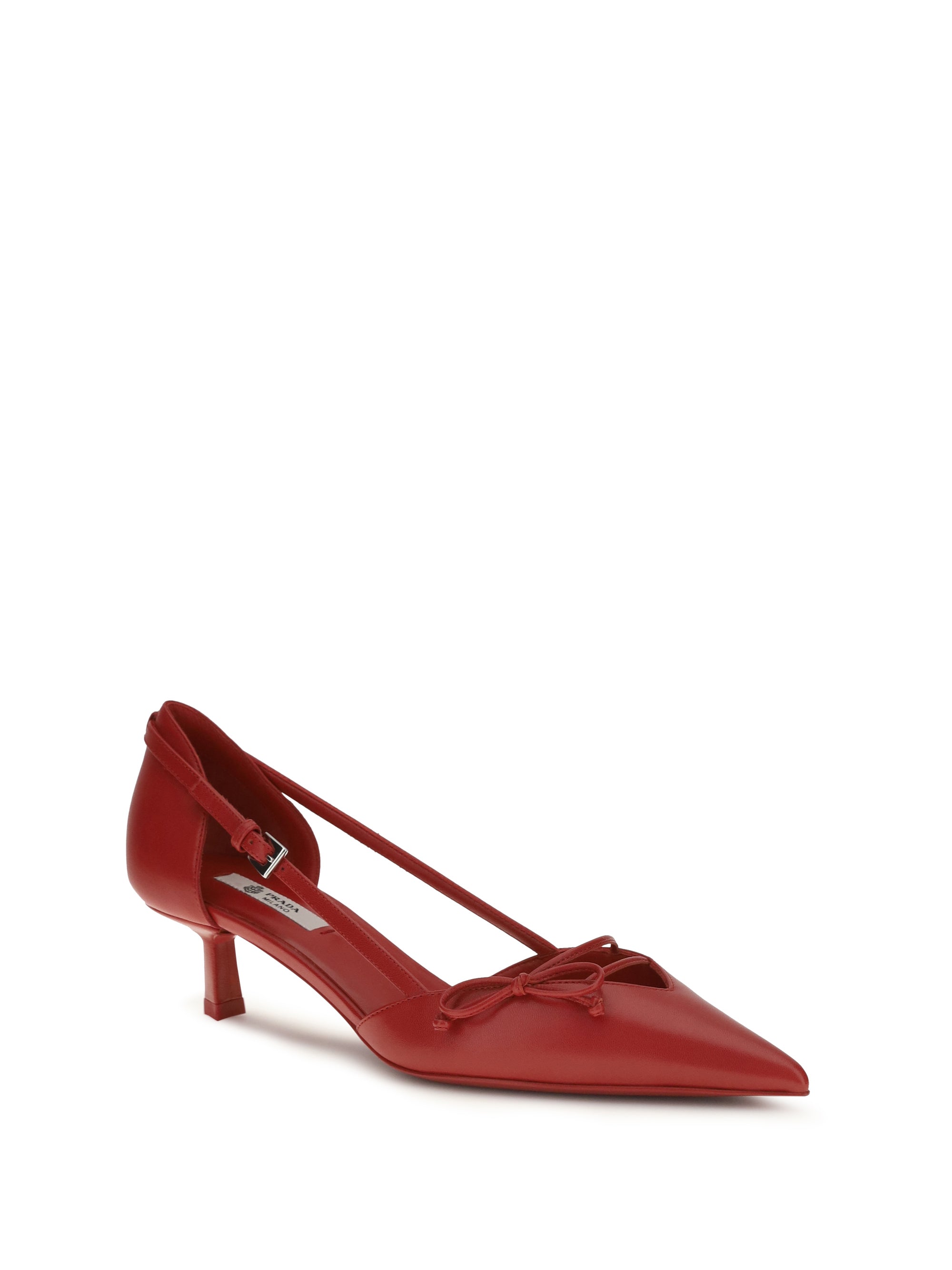 PRADA 37.5 side-cut leather pumps