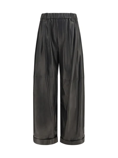 baggy nappa leather pants