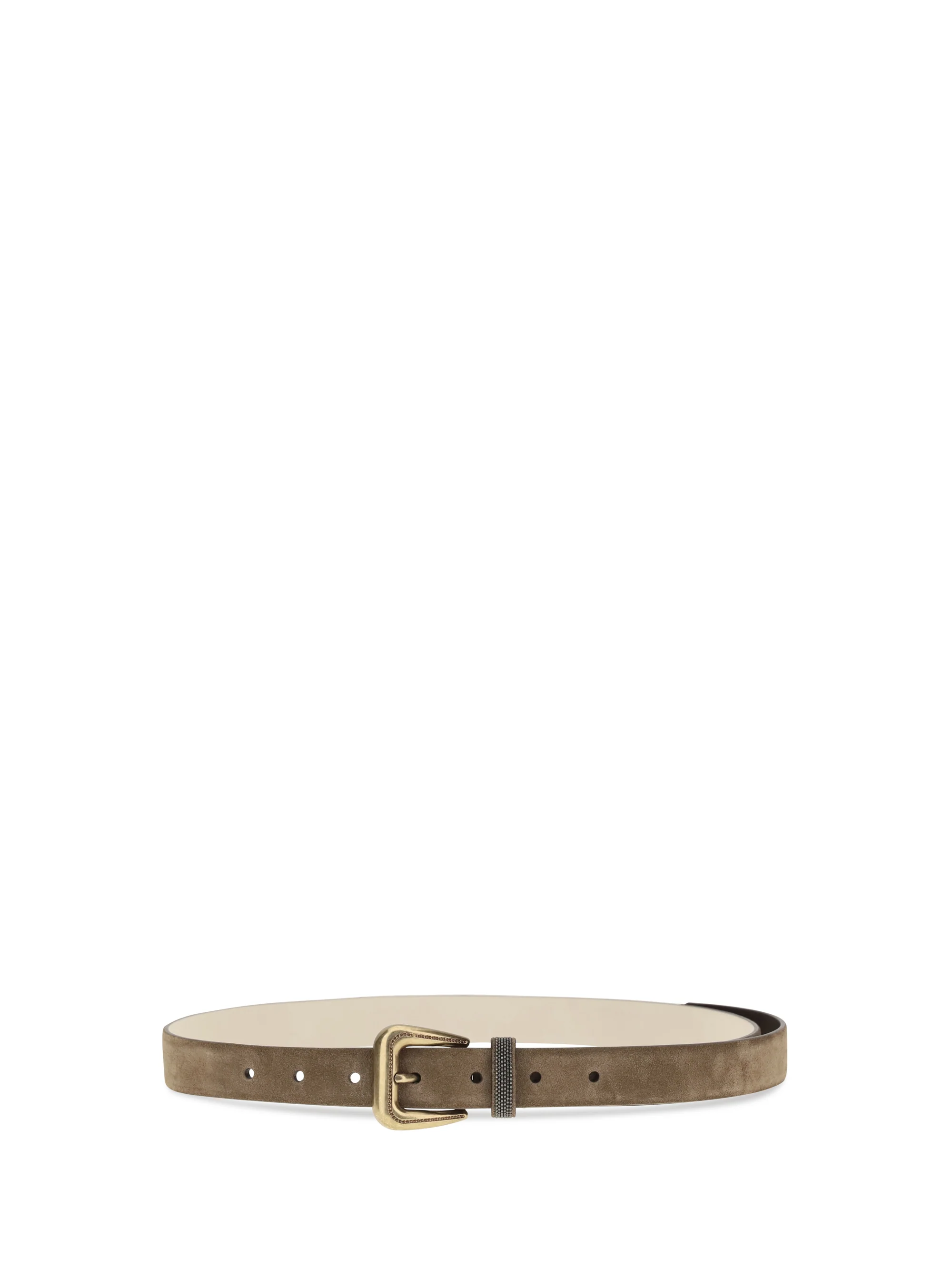 BRUNELLO CUCINELLI L suede belt with monili detail