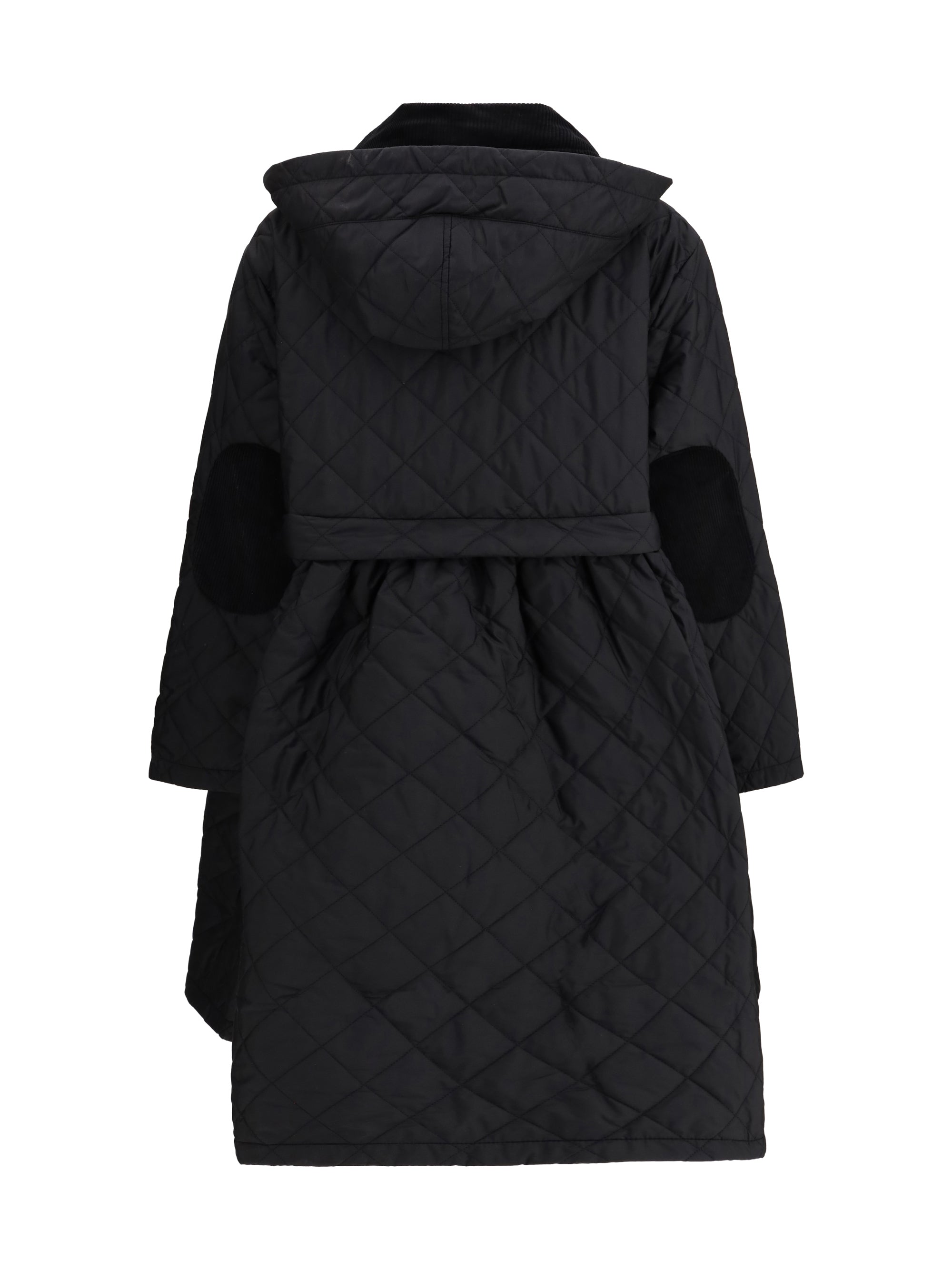 quilted hooded coat by barbour x ganni