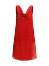 draped lace dress