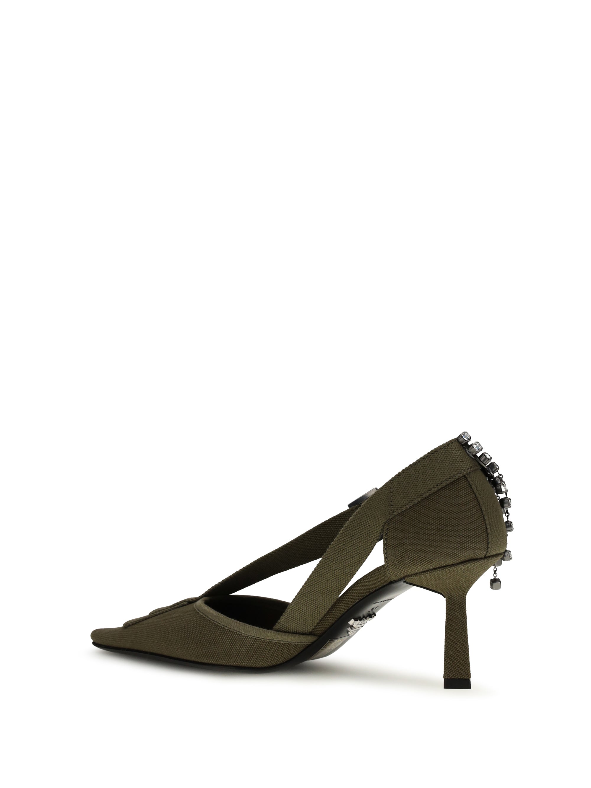 canvas pumps with crystals