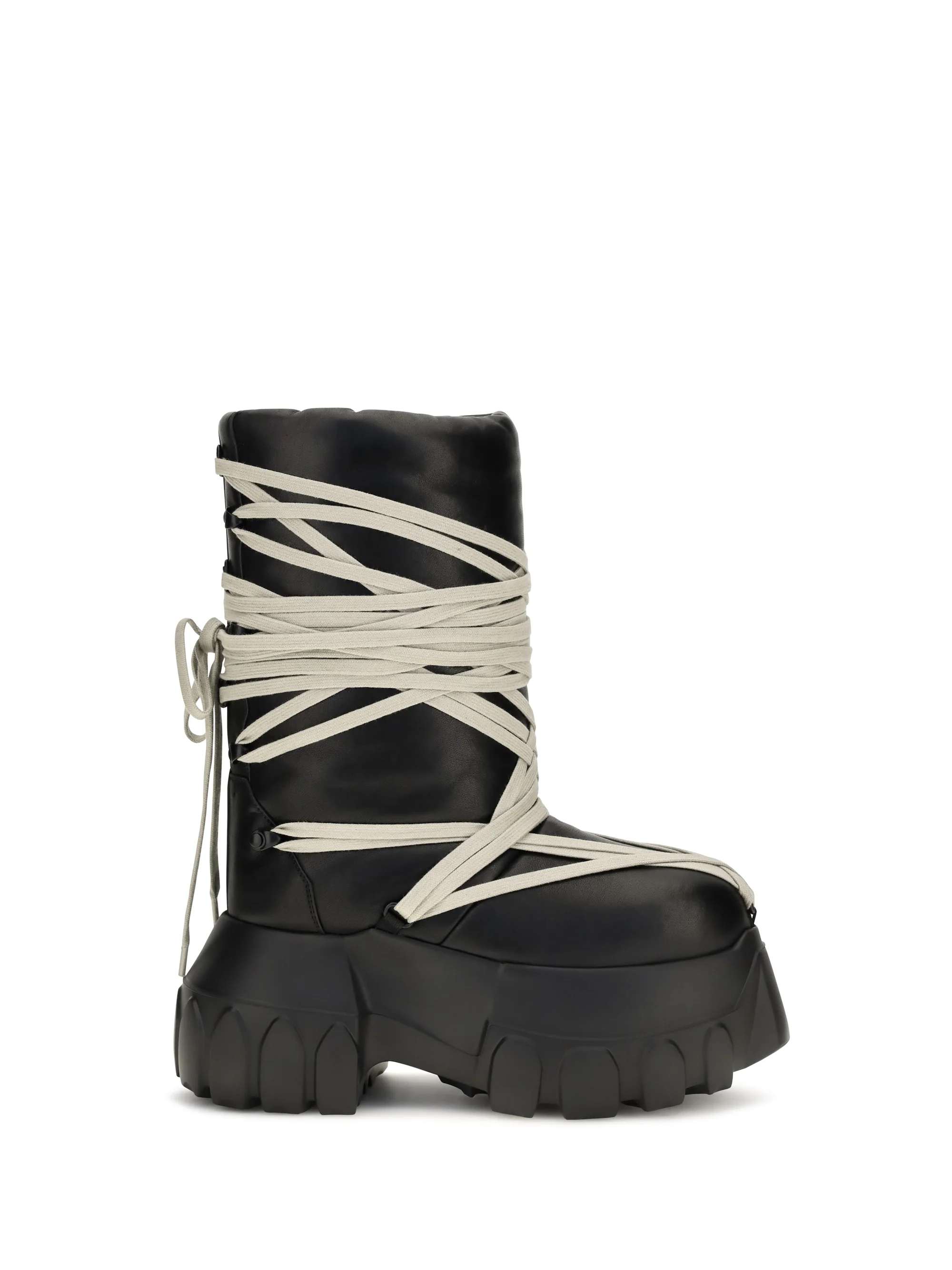 RICK OWENS 37 megalace lunar mega tractor knee-high boots