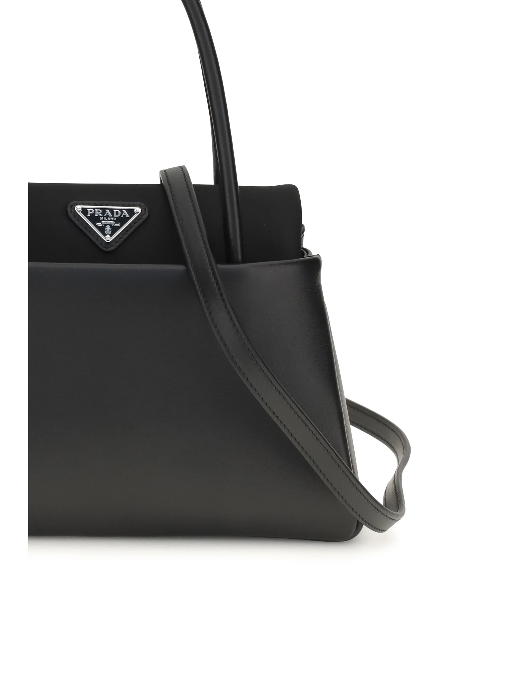 top handle bag with triangle logo