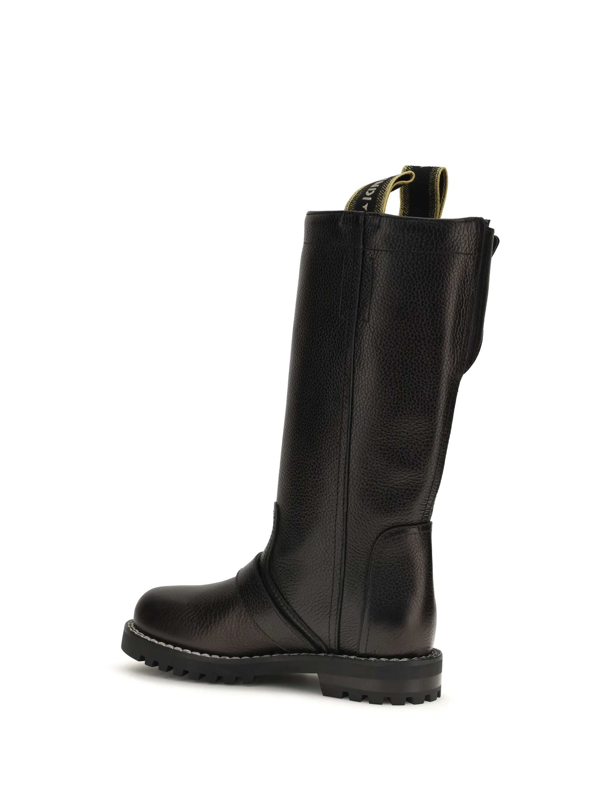glossy calfskin biker boots