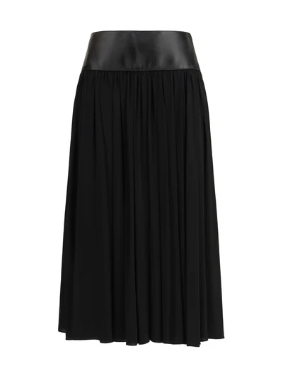 skirt with leather belt