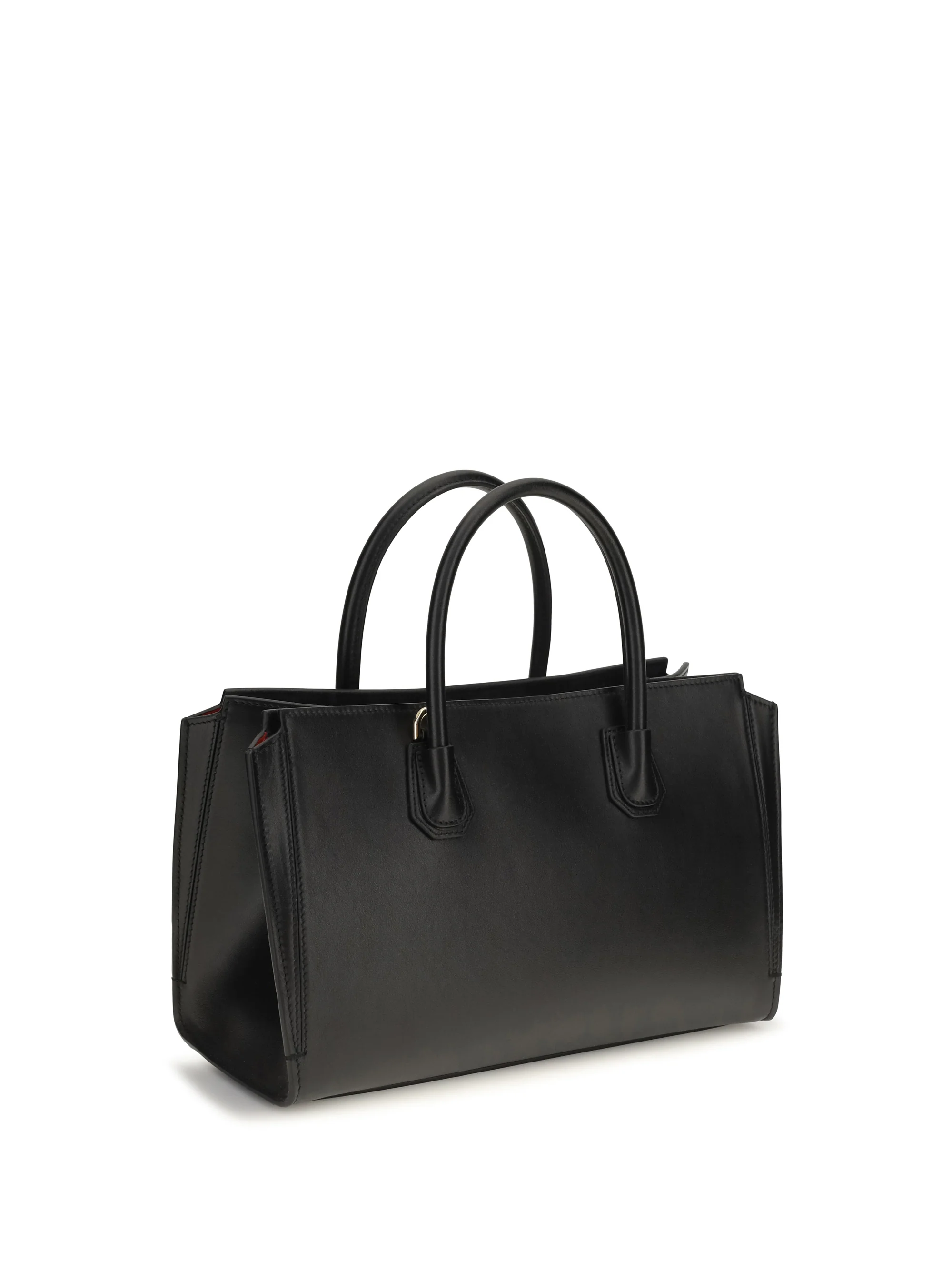 small antigona catchall glossy grained leather handbag
