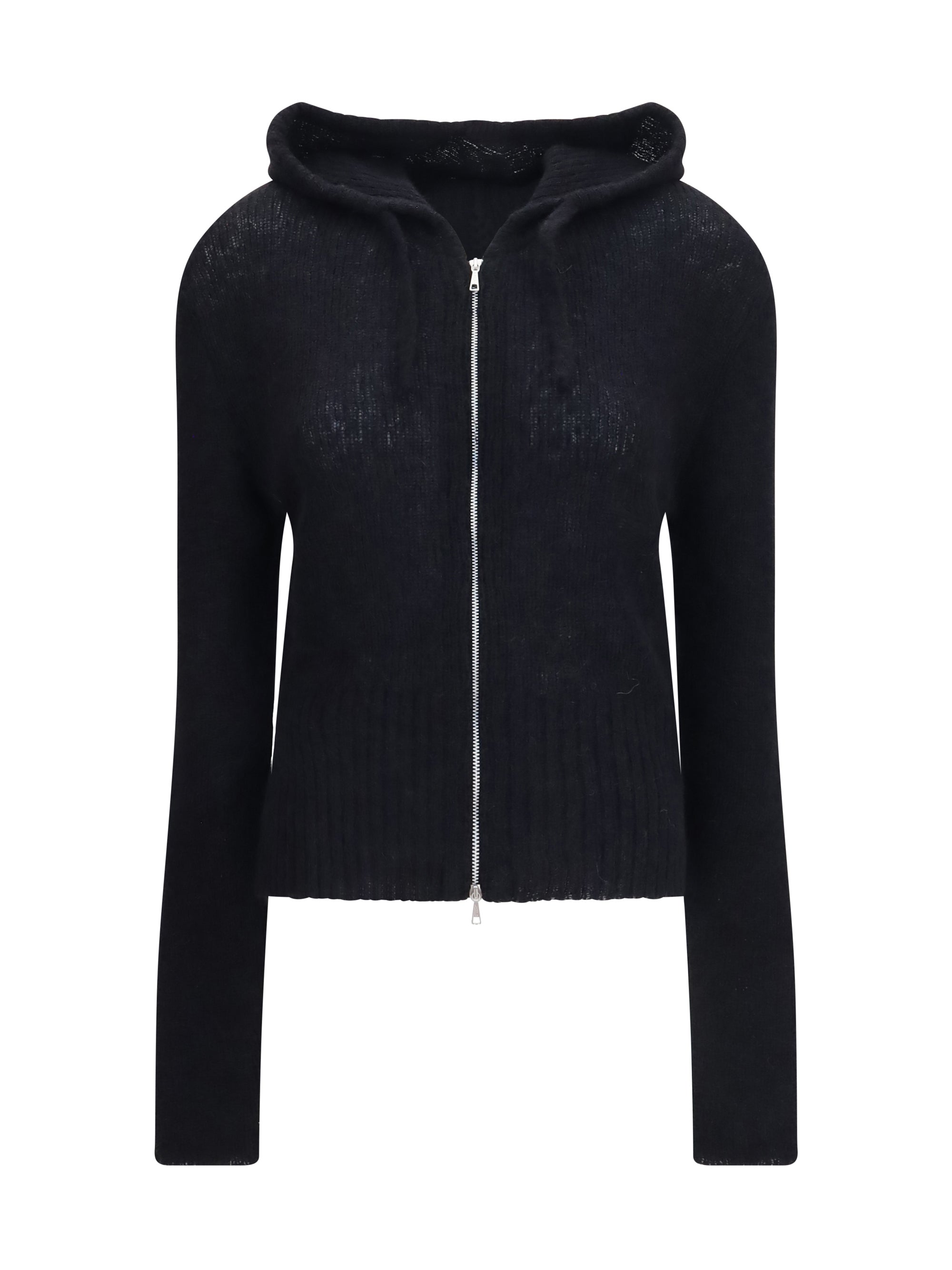 alpaca-blend zip-up hoodie