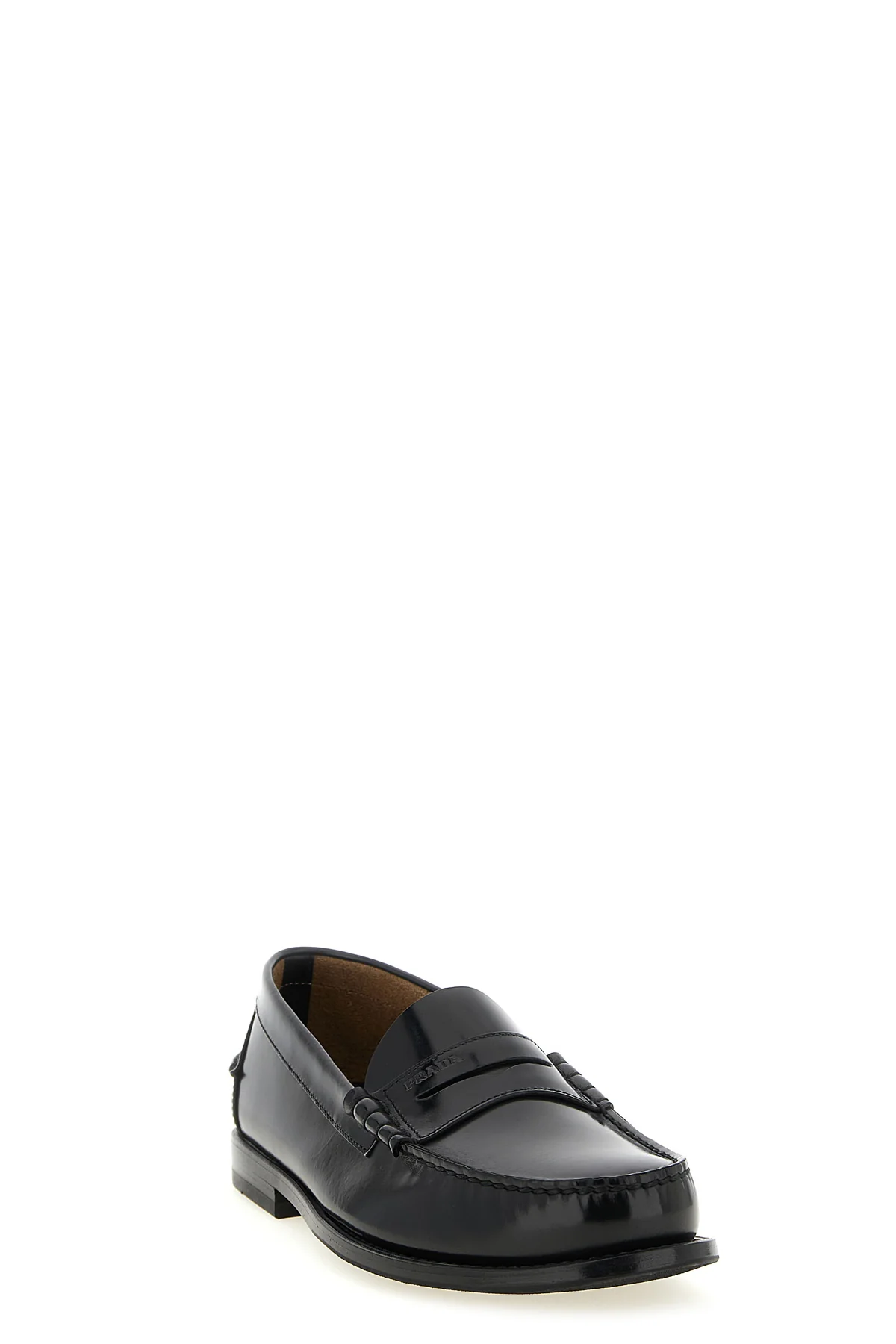 brushed leather loafers