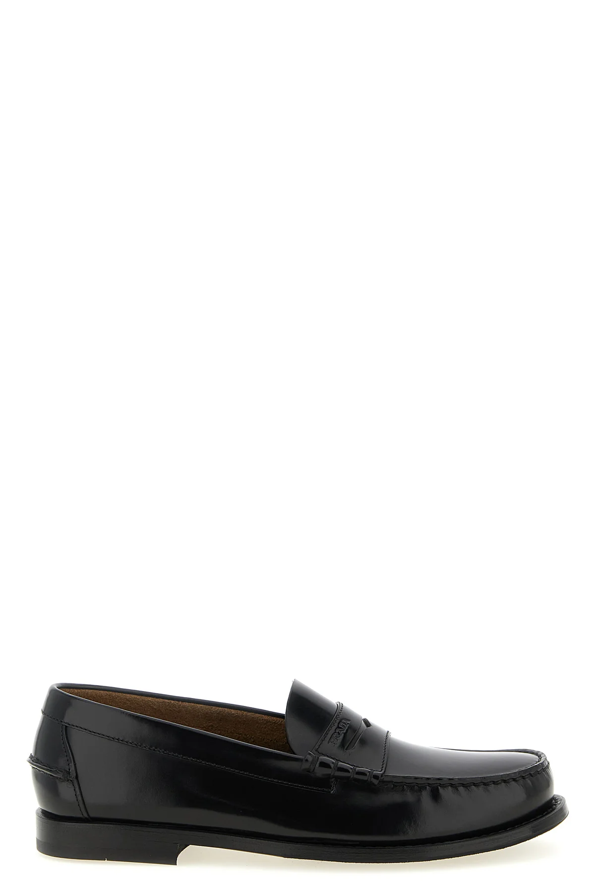 PRADA 6 brushed leather loafers
