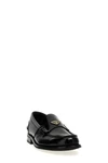 brushed leather loafers