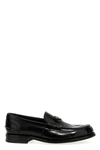 brushed leather loafers