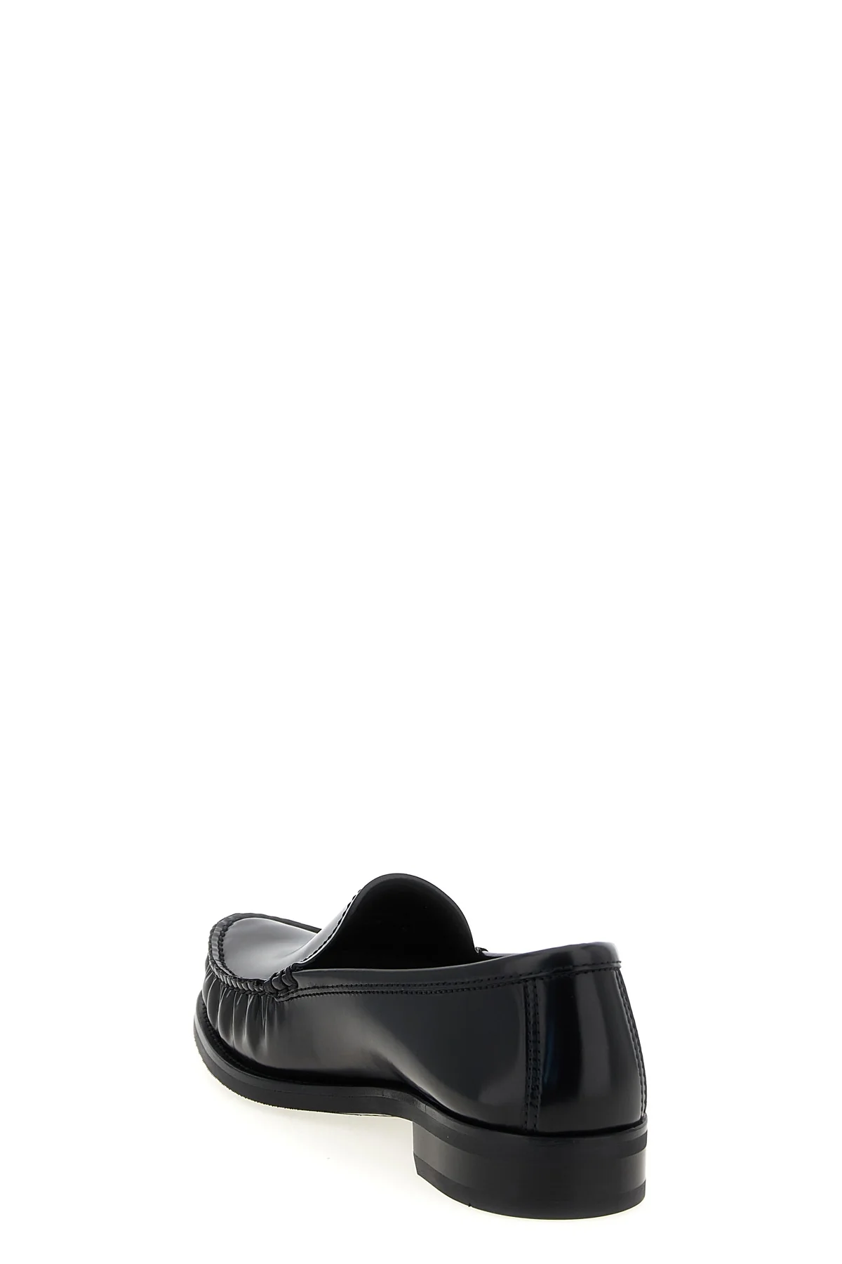 brushed leather loafers
