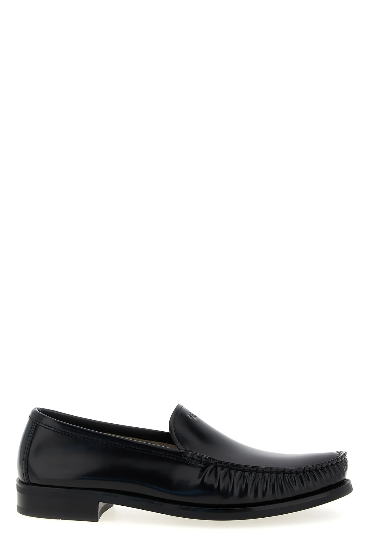 brushed leather loafers