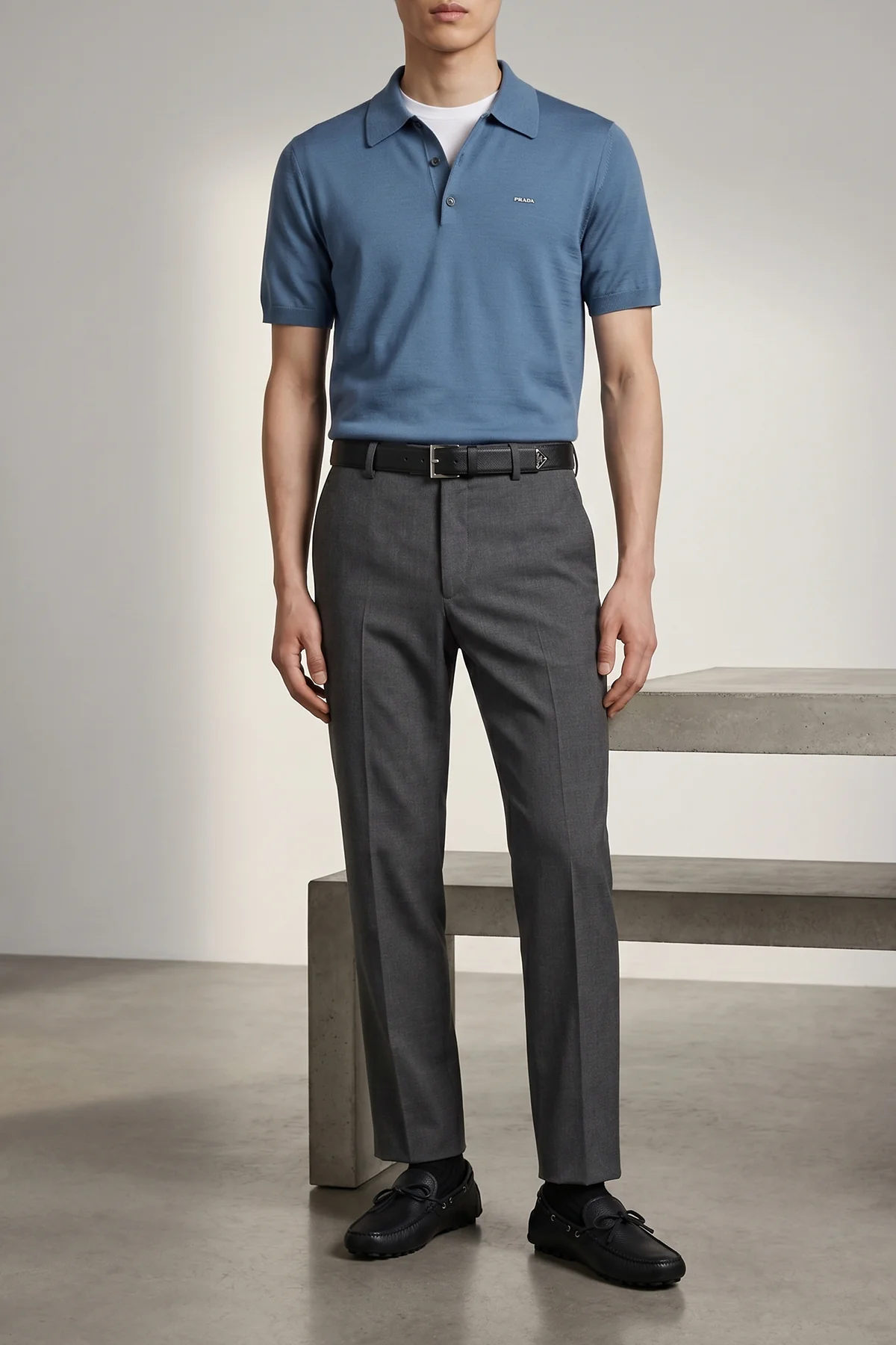 PRADA 6 hammered leather loafers