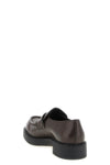 prada chocolate loafers in teak brushed calf leather
