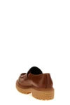 double chocolate vintage effect leather loafers