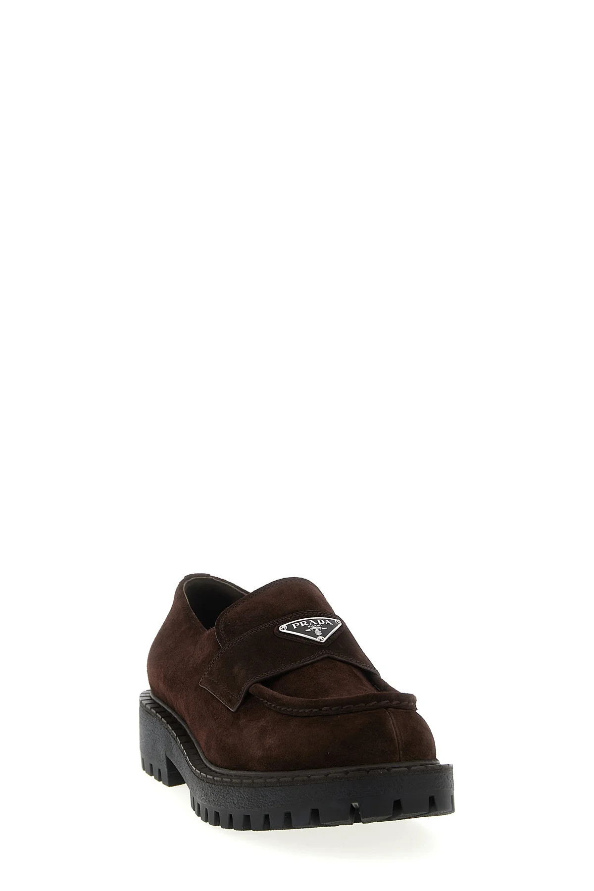 PRADA 9.5 double chocolate suede loafers